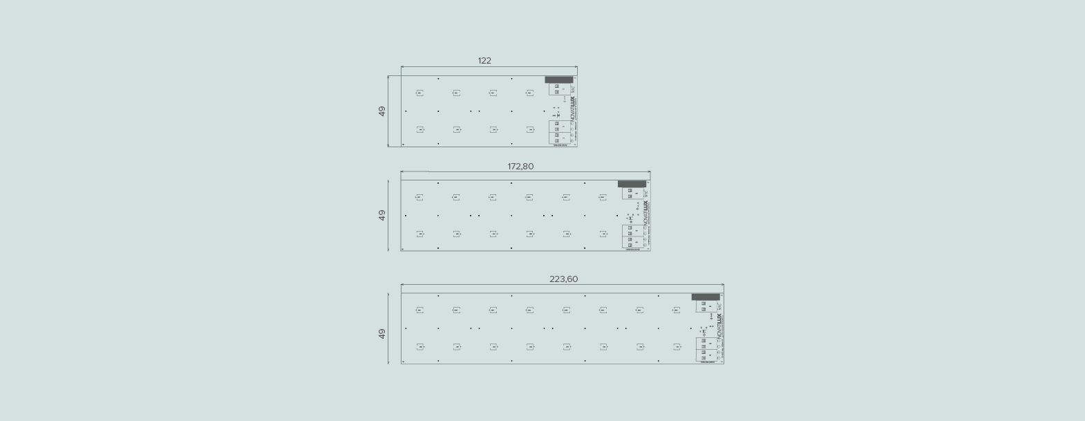Public lighting with LED luminaires for outdoor lighting , Novatilux module , PCB NOVATILUX PCB ,