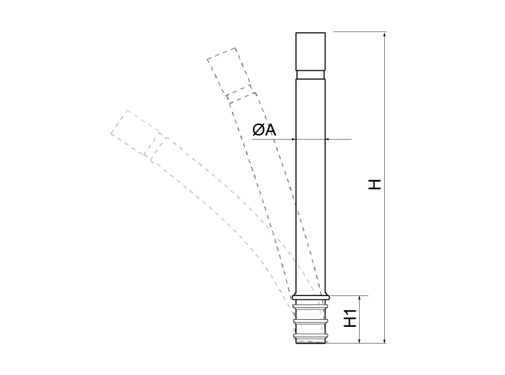 Mobiliario Urbano con bancos, papeleras, bolardos, jardineras y equipamiento , Família de productos invisibles , HFLEXLEDP Pilona Flexible con LED y Peana ,