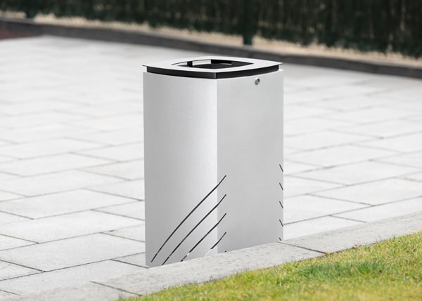 Mobiliario Urbano con bancos, papeleras, bolardos, jardineras y equipamiento , Papeleras , UP22 Papelera Mielek.s , Papelera urbana de estilo arquitectónico, totalmente anti vandálica.