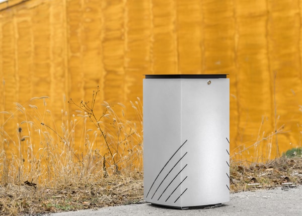 Street furniture with benches, litter bins, bollards, planters and equipment , Litter bins , UP22 Mielek.s Litter bin , 