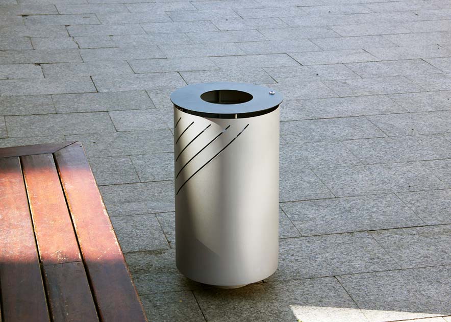 Mobiliario Urbano con bancos, papeleras, bolardos, jardineras y equipamiento , Papeleras , UP23 Papelera Mielek.r , La familia de papeleras más resistente.