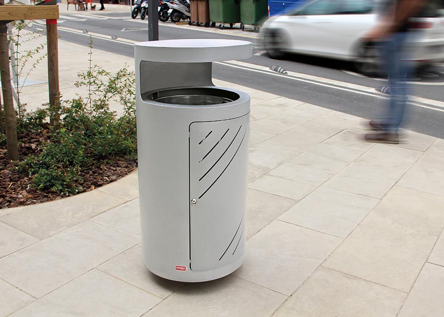 Mobiliario Urbano con bancos, papeleras, bolardos, jardineras y equipamiento , Papeleras , UP23T Papelera Mielek Top , 
