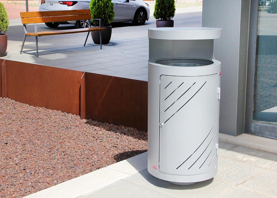 Mobiliario Urbano con bancos, papeleras, bolardos, jardineras y equipamiento , Papeleras , UP23T Papelera Mielek Top , 
