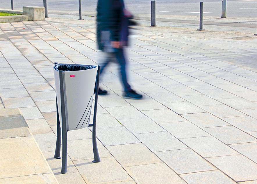 Mobiliario Urbano con bancos, papeleras, bolardos, jardineras y equipamiento , Papeleras , UP26 Papelera Minsk , Papelera de diseño exclusivo, con la mejor funcionalidad.
