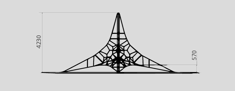 Parques infantiles con columpios, toboganes y juegos infantiles , Redes tridimensionales , PRI4 PYRAMID4 ,