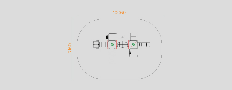 Parques infantiles con columpios, toboganes y juegos infantiles , Línea Lúdic , PUC2 Dos ,