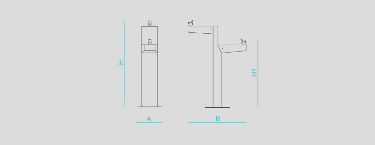 Street furniture with benches, litter bins, bollards, planters and equipment , Drinking Fountains , UF8 Tree Drinking Fountain ,